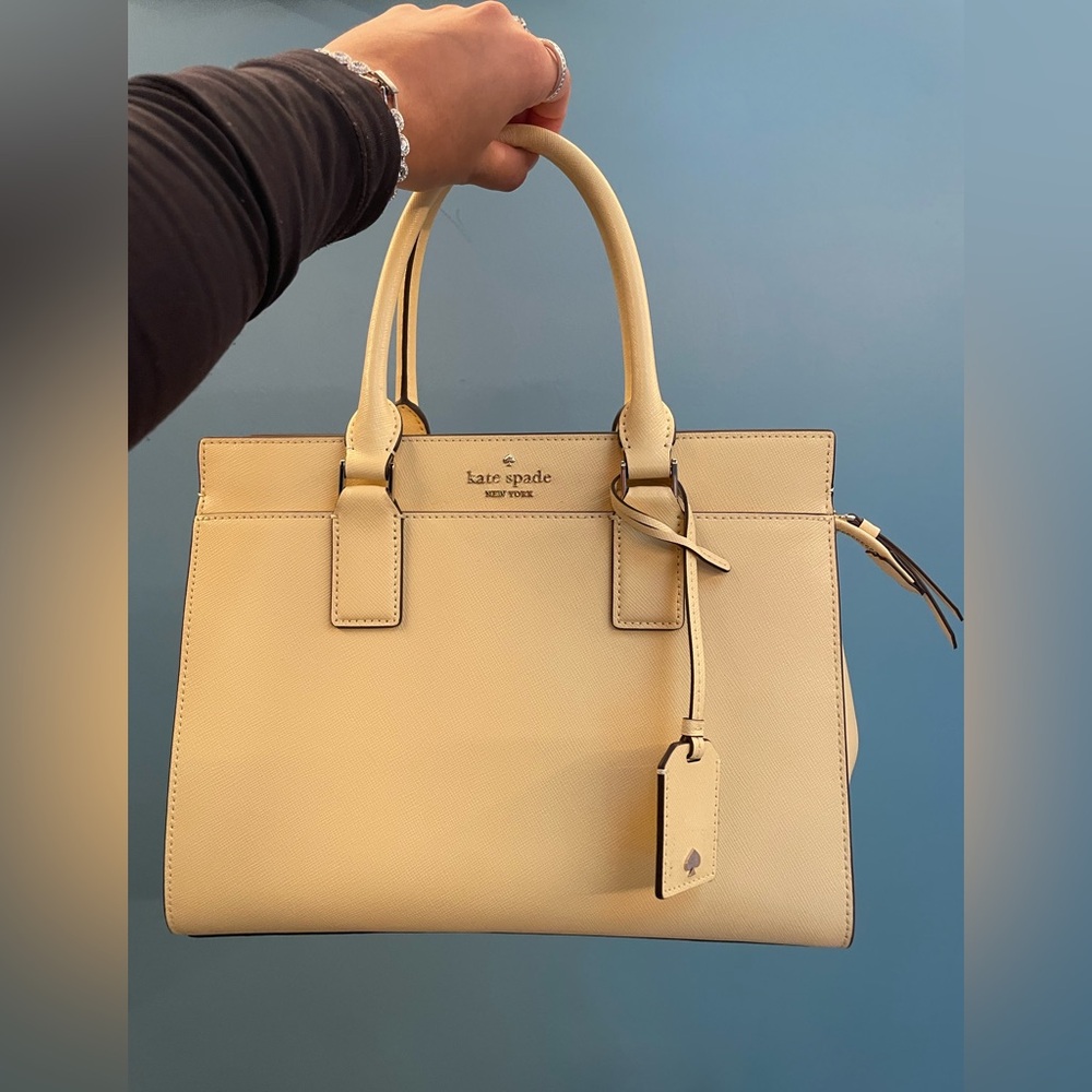 Rare Kate Spade Light yellow, pastel Leather Tote